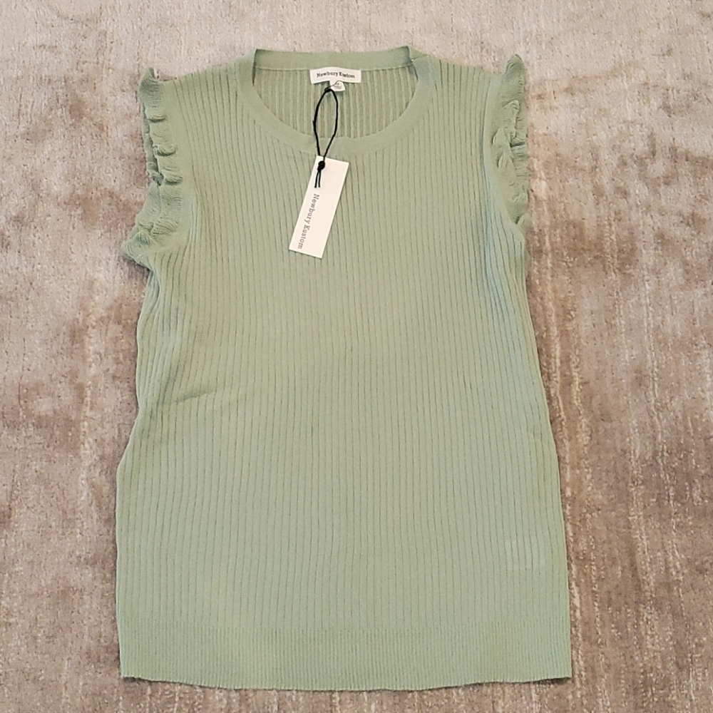 Mint Green Knit Ruffle Maternity Tank Top